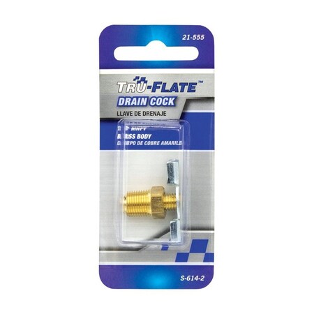 Tru-Flate Tru-Flate Brass/Steel Drain Cock 1/8 in. Male 1 pc 21555